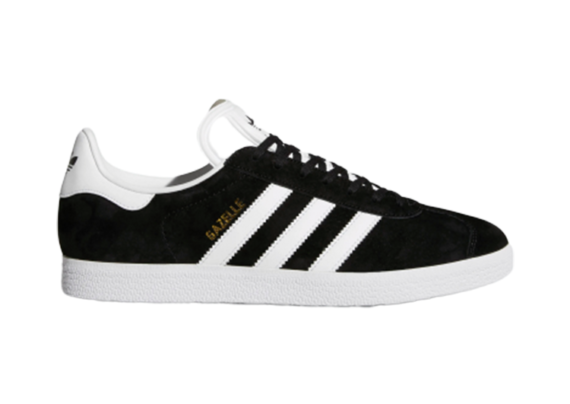 ADIDAS GAZELLE SHOES BLACK WHITE LOGO