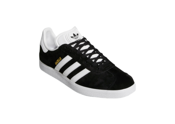 ADIDAS GAZELLE SHOES BLACK WHITE LOGO