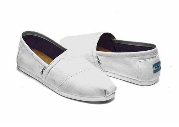 נעלי טומס-TOMS SHOES - CLASSIC WHITE CANVAS