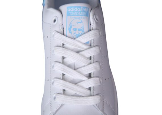 נעלי אדידס-ADIDAS Stan Smith - White Light Blue Tail