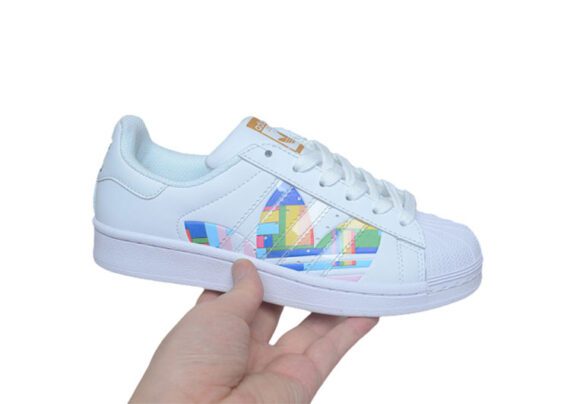 נעלי אדידס-ADIDAS Stan Smith- White-Multi Logo