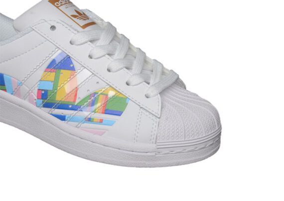 נעלי אדידס-ADIDAS Stan Smith- White-Multi Logo