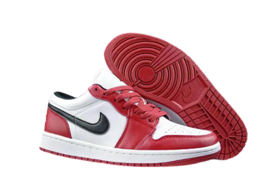 נעלי נייק-NIKE AIR JORDAN 1 LOW -SANGRIA-BLACK LOGO-WHITE