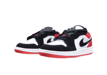 NIKE AIR JORDAN 1 LOW -WHITE-RED- BLACK LOGO (3)
