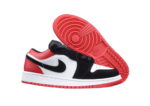נעלי נייק-NIKE AIR JORDAN 1 LOW -WHITE-RED- BLACK LOGO