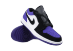 נעלי נייק-NIKE AIR JORDAN 1 LOW -WHITE-ROYAL BLUE- BLACK LOGO