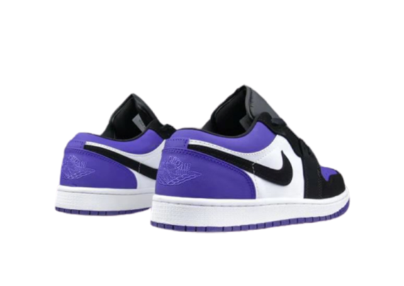 נעלי נייק-NIKE AIR JORDAN 1 LOW -WHITE-ROYAL BLUE- BLACK LOGO