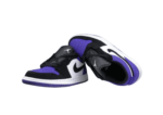 נעלי נייק-NIKE AIR JORDAN 1 LOW -WHITE-ROYAL BLUE- BLACK LOGO