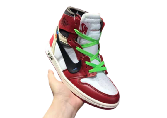 נעלי נייק-Nike air force 1 high WHITE-BLACK-CARMINE