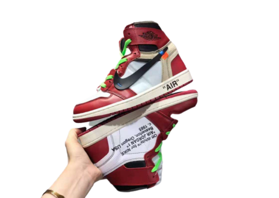 נעלי נייק-Nike air force 1 high WHITE-BLACK-CARMINE