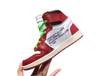 נעלי נייק-Nike air force 1 high WHITE-BLACK-CARMINE