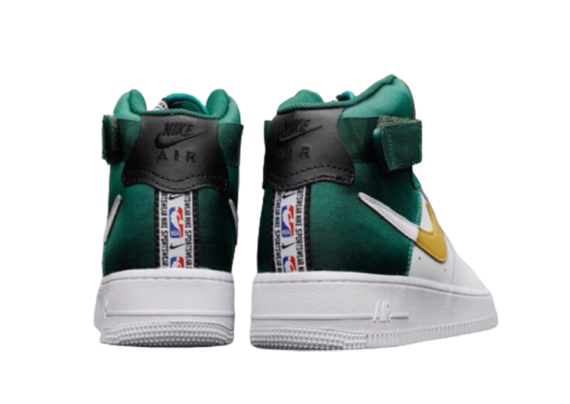 נעלי נייק-Nike air force 1 high WHITE-GREEN-YELLOW