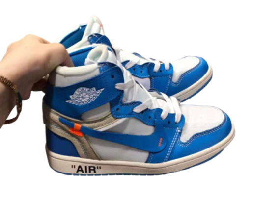 נעלי נייק-Nike air force 1 high WHITE-LIGHT BLUE
