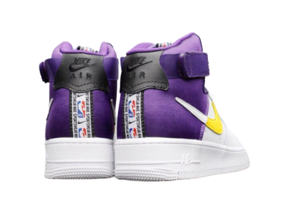 נעלי נייק-Nike air force 1 high WHITE-PURPLE-YELLOW
