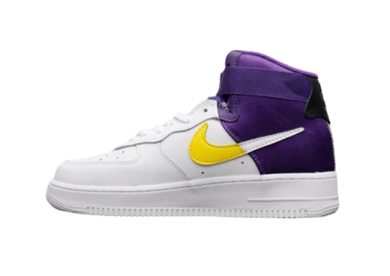 נעלי נייק-Nike air force 1 high WHITE-PURPLE-YELLOW
