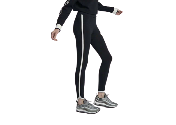 NIKE - טייץ לנשים נייק -WHITE LOGO - BLACK