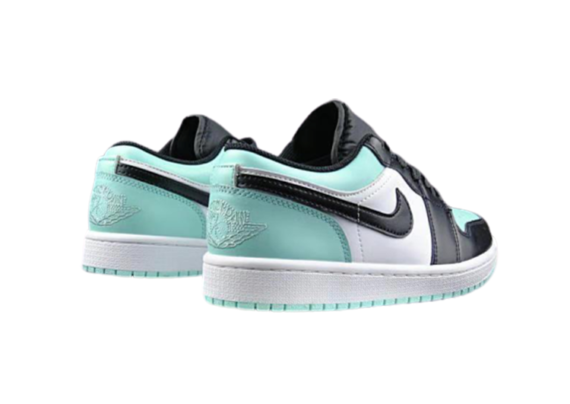 נעלי נייק-NIKE AIR JORDAN 1 LOW WHITE-BLACK-LIGHT BLUE