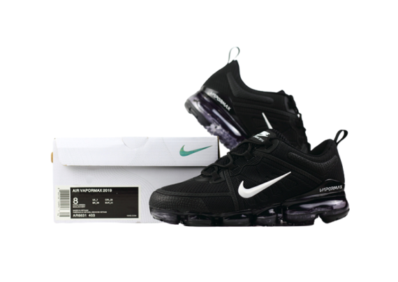 נעלי נייק-NIKE AIR VAPROMAX 2019 - BLACK-WHITE LOGO