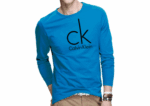 Big CK Long Sleeve Round Neck-Blue