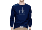 Big CK Long Sleeve Round Neck-Navy Blue