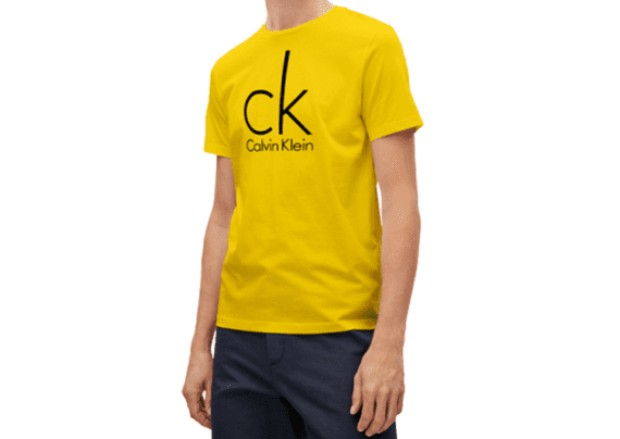 CK Big Round Neck Short Sleeve Men -Yellow