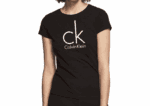 Large CK Round Neck Short Sleeve Women-Black