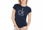 Large CK Round Neck Short Sleeve Women-Navy Blue