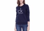 Large CK Round Neck Sweater Women-Navy Blue
