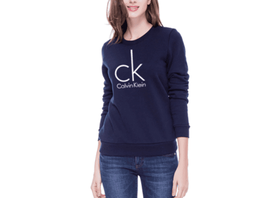 Large CK Round Neck Sweater Women-Navy Blue