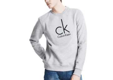 Large CK round neck sweater men-Gray