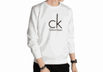 Large CK round neck sweater men-White