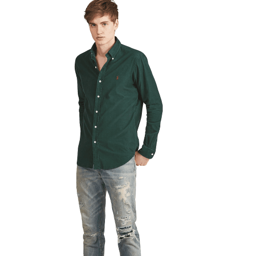 ראלף לורן-RL SHIRT MEN'S LONG GREEN
