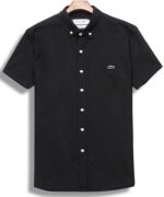 לקוסט-LACOSTE SHIRT MEN SHORT - BLACK
