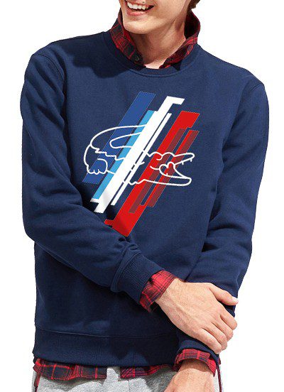 לקוסט-LACSOTE SWETER MEN DESGIN- NAVY BLUE