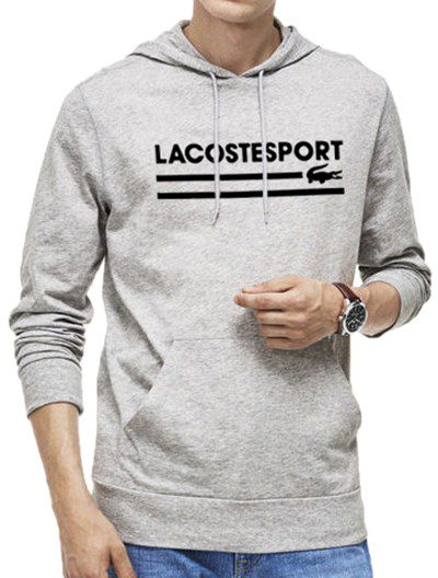 לקוסט-LACSOTE HOODIES MEN DESGIN - GRAY