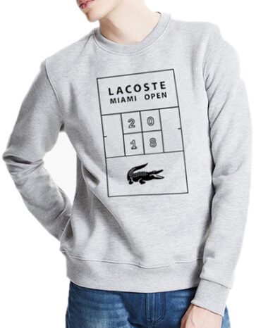 לקוסט-LACSOTE SWETER MEN DESGIN- GRAY