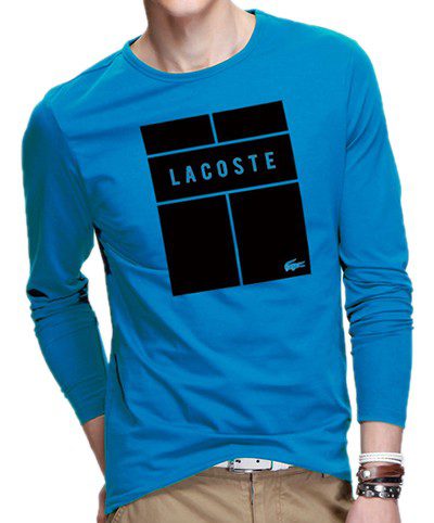 לקוסט-LACSOTE TSHIRT MEN LONG DESGIN - BLUE