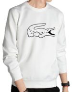 לקוסט-LACSOTE SWETER MEN DESGIN- WHITE