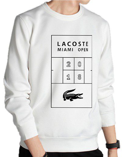 לקוסט-LACSOTE SWETER MEN DESGIN- WHITE