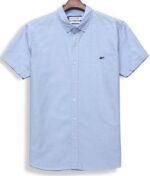 לקוסט-LACOSTE SHIRT MEN SHORT - LIGHT BLUE