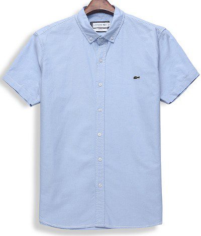 לקוסט-LACOSTE SHIRT MEN SHORT - LIGHT BLUE