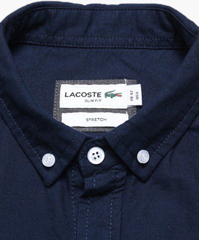 לקוסט-LACOSTE SHIRT MEN SHORT - NAVY BLUE