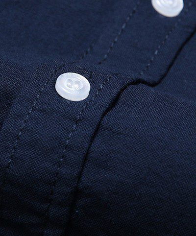 לקוסט-LACOSTE SHIRT MEN SHORT - NAVY BLUE