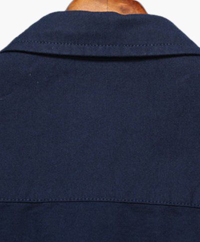 לקוסט-LACOSTE SHIRT MEN SHORT - NAVY BLUE