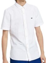 לקוסט-LACOSTE SHIRT MEN SHORT - WHITE