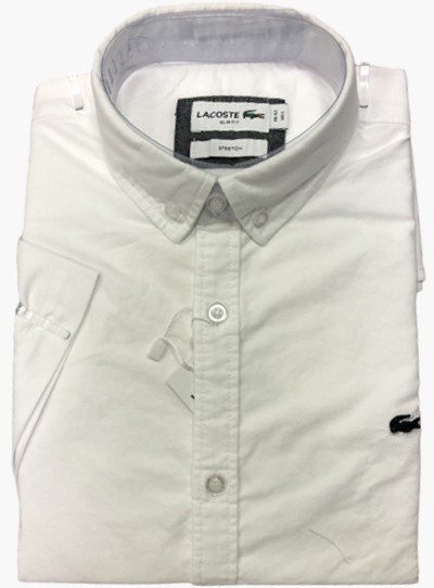 לקוסט-LACOSTE SHIRT MEN SHORT - WHITE