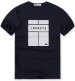 לקוסט-LACSOTE TSHIRT DESGIN MEN SHORT - Navy Blue