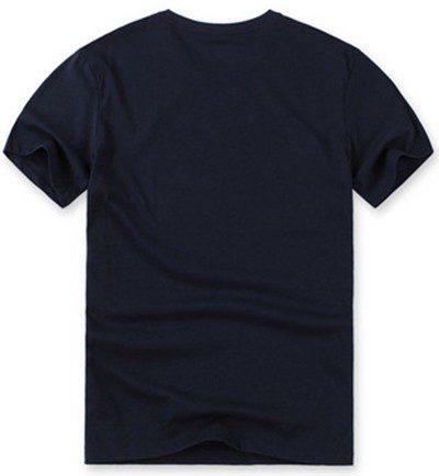 לקוסט-LACSOTE TSHIRT DESGIN MEN SHORT - Navy Blue