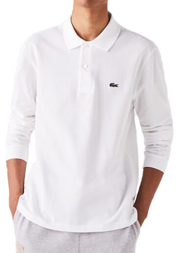לקוסט-LACSOTE TSHIRT MEN POLO LONG - White