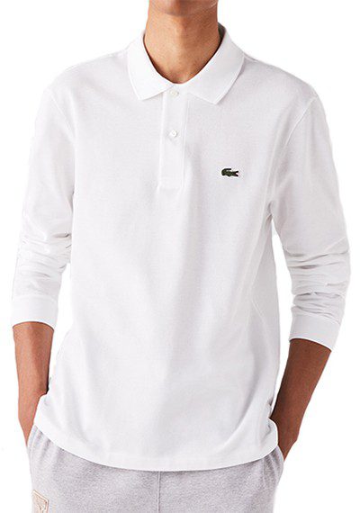 לקוסט-LACSOTE TSHIRT MEN POLO LONG - White